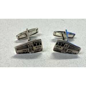 STERLING SILVER CUFFLINKS New Orleans STREETCAR LG128CL